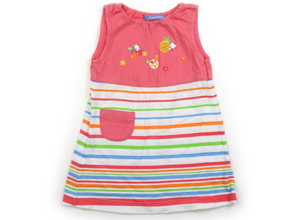 Dresses - ファミリア familiar ワンピース 80 女の子 ピンク・ボーダー 子供服 ベビー服 キッズ アウトレット ユーズド 【中古】キッズ・ベビー・マタニティ