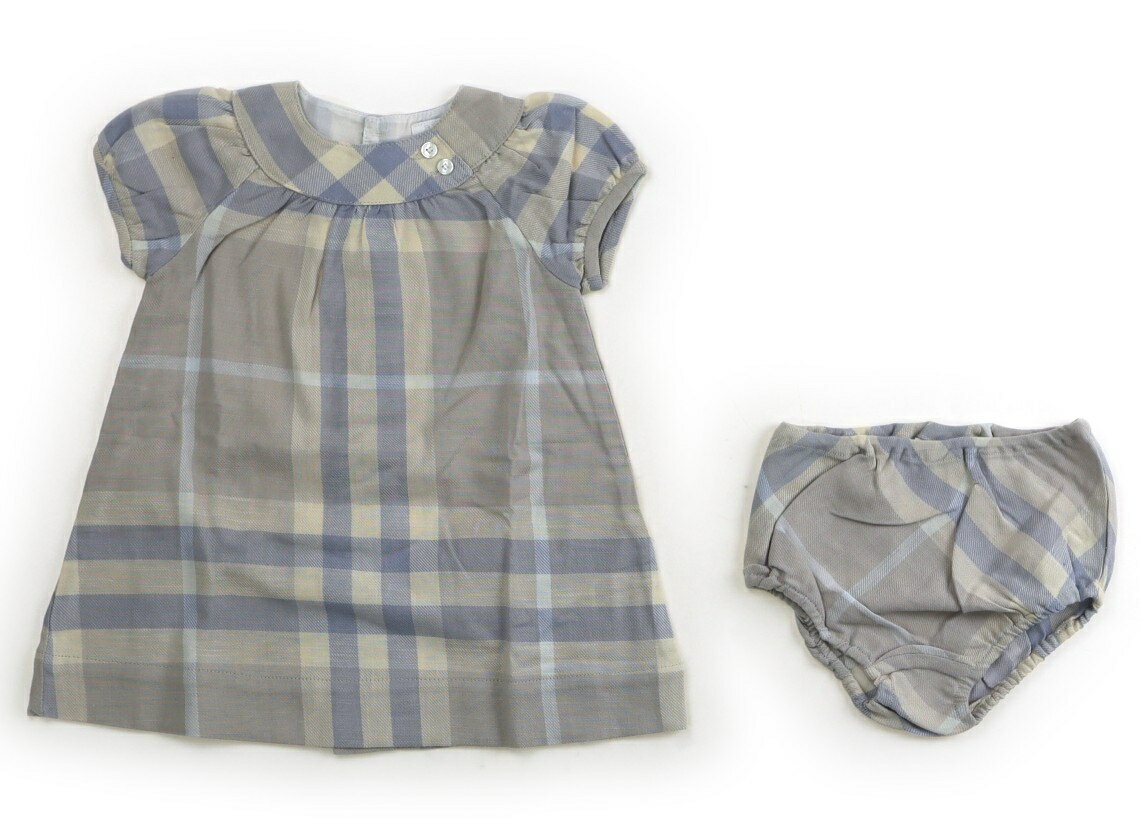 バーバリー BURBERRY ワンピース 60 女の子 モカ・ブルー 子供服 ベビー服 キッズ アウトレット ユーズド 【中古】キッズ・ベビー・マタニティ