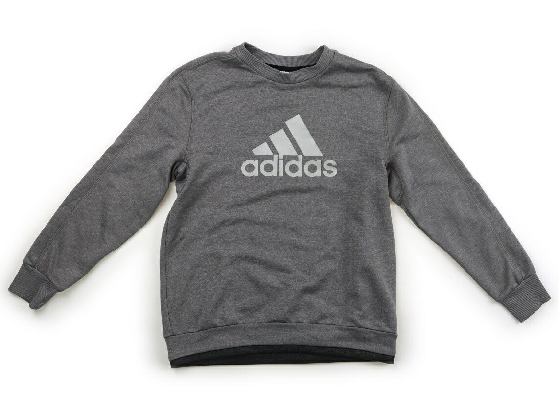 アディダス Adidas トレーナー・プルオーバー 150 男の子 グレー・白・英字 子供服 ベビー服 キッズ アウトレット ユーズド 【中古】キッズ・ベビー・マタニティ