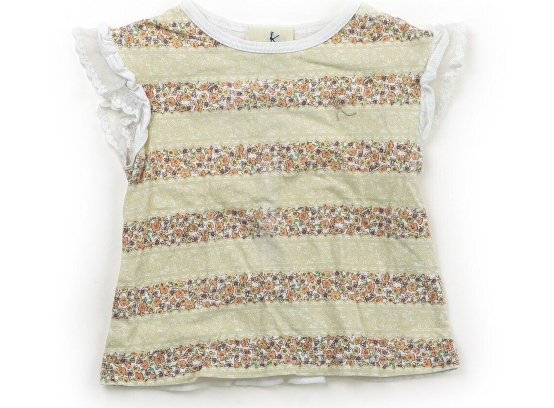 組曲 Kumikyoku Tシャツ・カットソー 100 女の子 白・花柄・ベージュ 子供服 ベビー服 キッズ アウトレット ユーズド 【中古】キッズ・ベビー・マタニティ