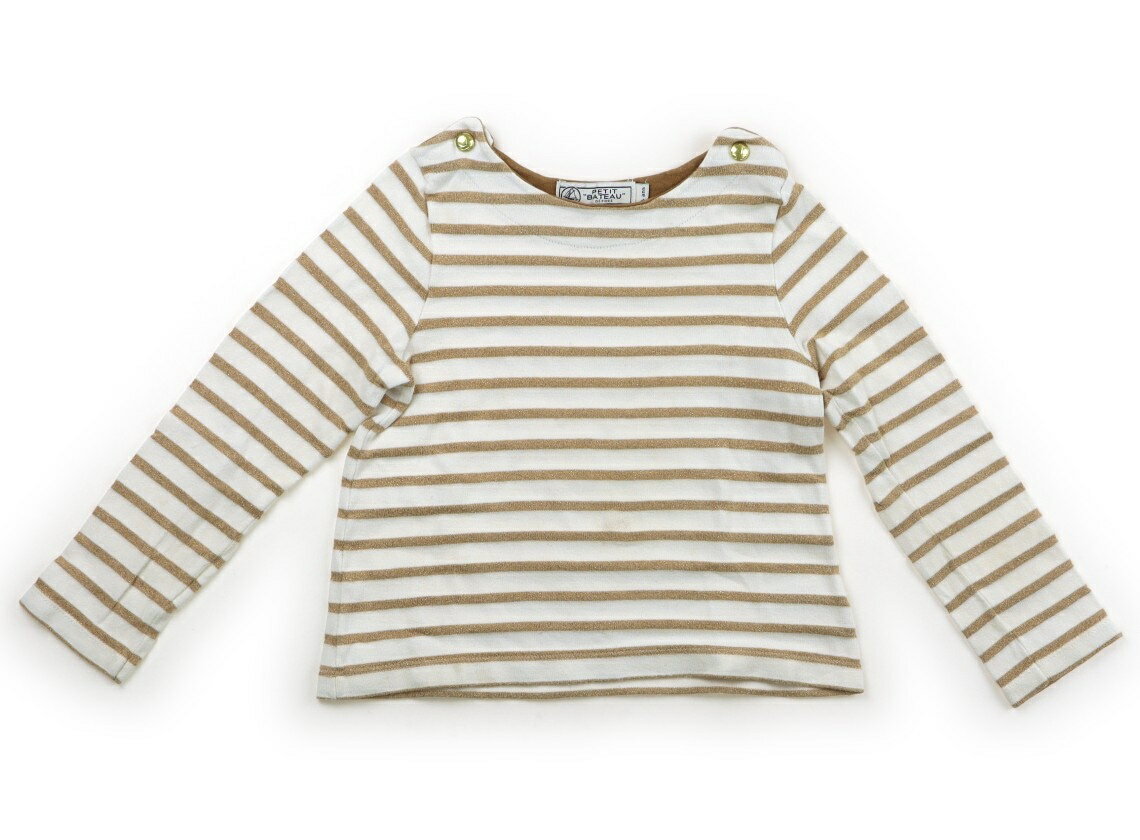 プチバトー PETIT BATEAU Tシャツ・カットソー 110 女の子 白・ゴールド 子供服 ベビー服 キッズ アウトレット ユーズド 【中古】キッズ・ベビー・マタニティ