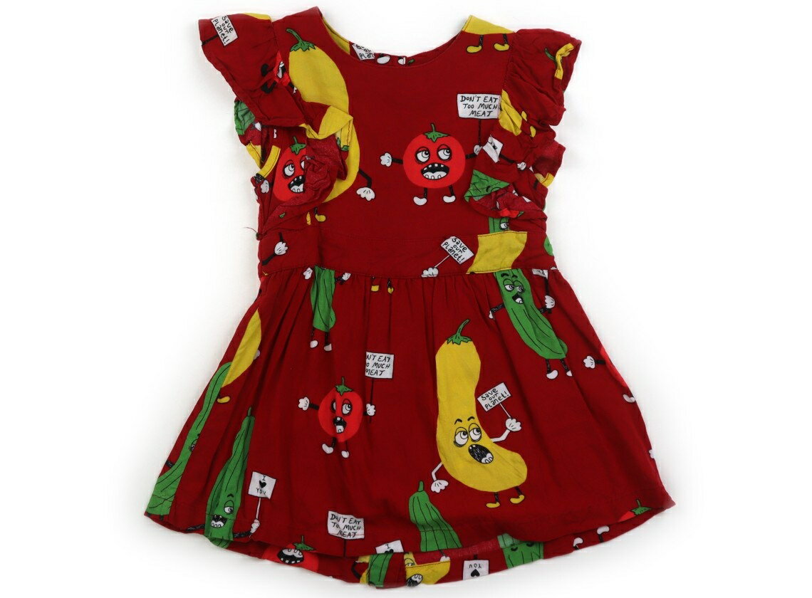 Rakuten - ミニロディーニ mini rodini チュニック 95 女の子 レッド・野菜 子供服 ベビー服 キッズ アウトレット ユーズド 【中古】キッズ・ベビー・マタニティ