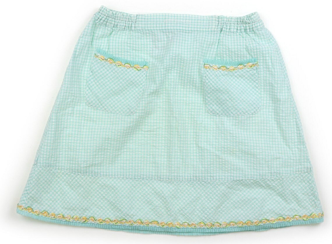ポンポネット pom ponette スカート 140 女の子 ミントチェック・イエローレース 子供服 ベビー服 キッズ アウトレット ユーズド 【中古】キッズ・ベビー・マタニティ