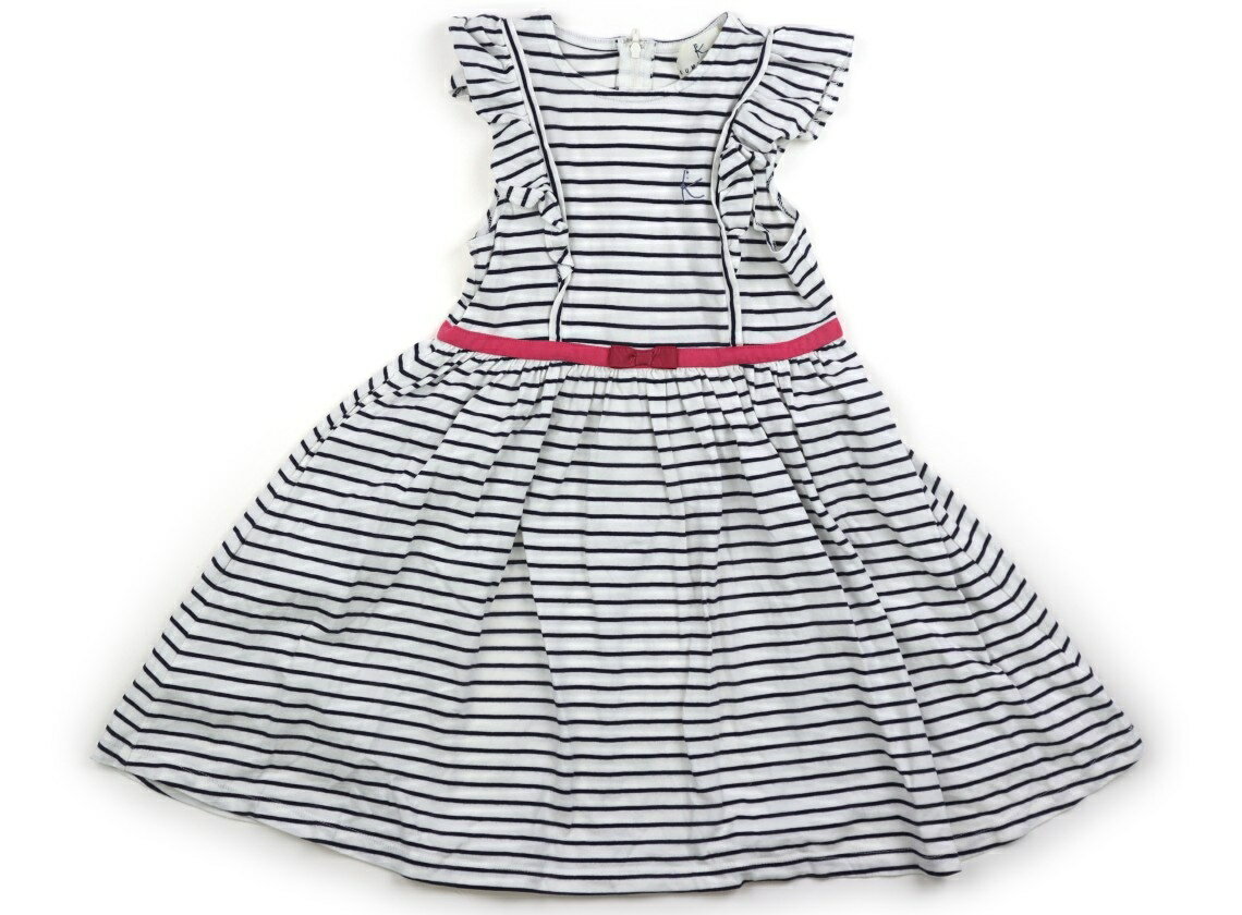 組曲 Kumikyoku ワンピース 120 女の子 白・ネイビー・ボーダー 子供服 ベビー服 キッズ アウトレット ユーズド 【中古】キッズ・ベビー・マタニティ