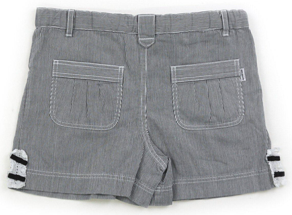 ポンポネット pom ponette キュロット 130 女の子 ストライプ　黒　レース 子供服 ...