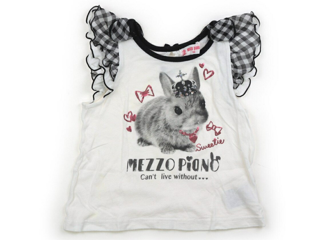 メゾピアノ mezzo piano Tシャツ・カットソー 100 女の子 オフ・ブラックチェック 子供服 ベビー服 キッズ アウトレット ユーズド 【中古】キッズ・ベビー・マタニティ