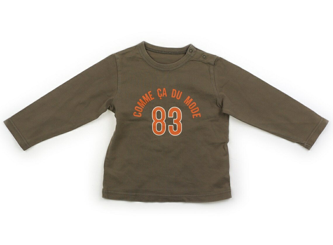 コムサデモード COMME CA DU MODE Tシャツ・カットソー 90 男の子 ベージュ・オレンジロゴ 子供服 ベビー服 キッズ アウトレット ユーズド 【中古】キッズ・ベビー・マタニティ