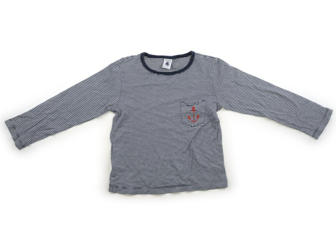 プチバトー PETIT BATEAU Tシャツ・カットソー 110 男の子 ボーダー、白、ネイビー 子供服 ベビー服 キッズ アウトレット ユーズド 【中古】キッズ・ベビー・マタニティ