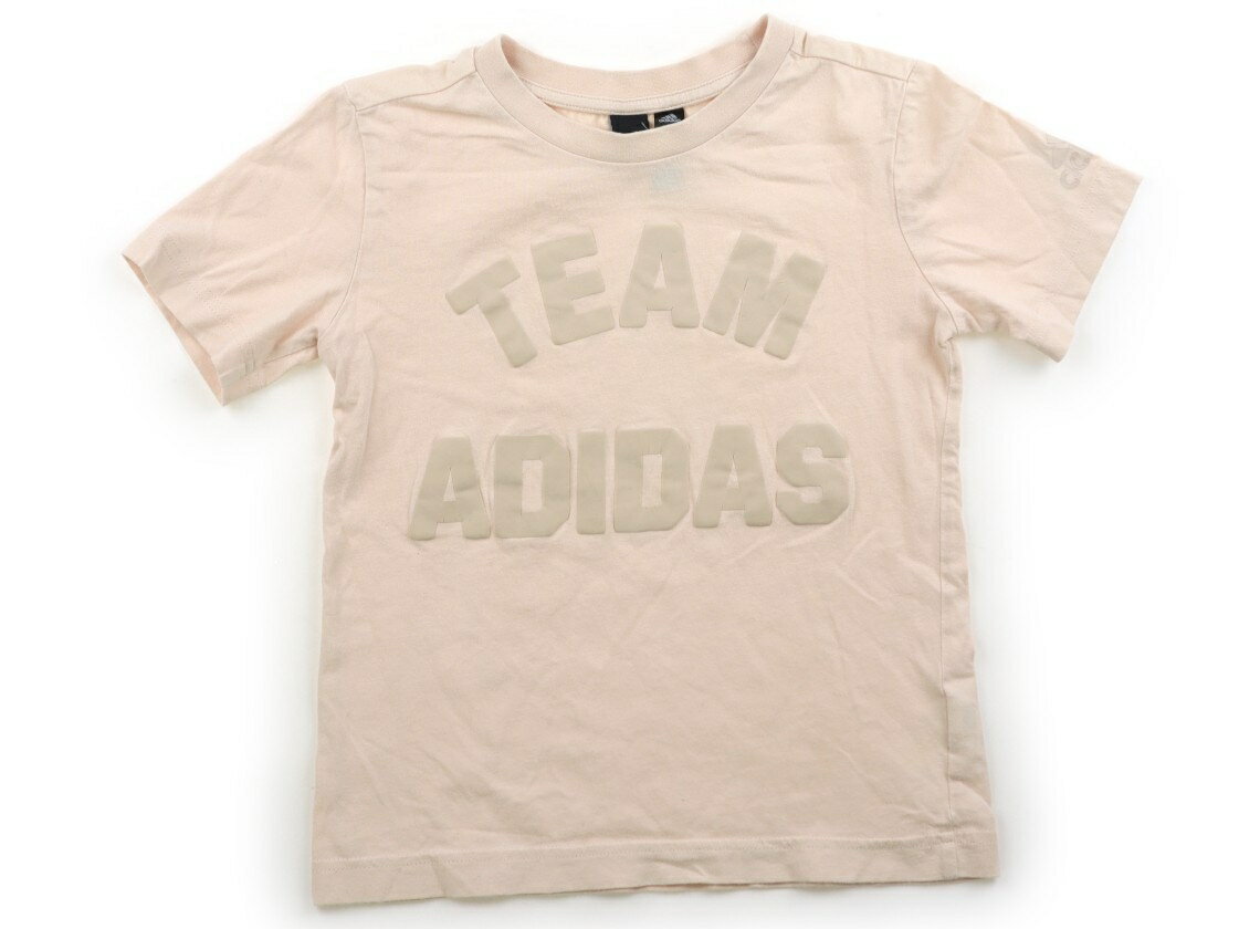 アディダス Adidas Tシャツ・カットソー 120 女の子 ベージュ　英字プリント 子供服 ベビー服 キッズ アウトレット ユーズド 【中古】キッズ・ベビー・マタニティ