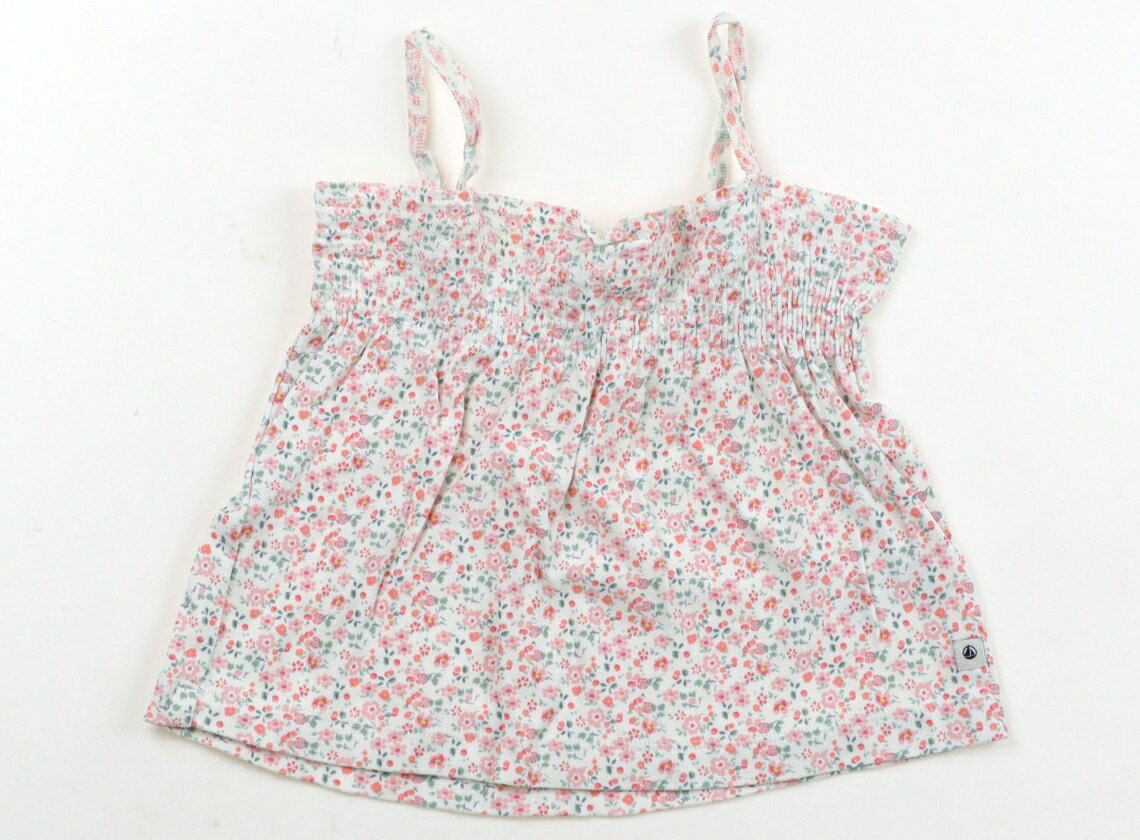 プチバトー PETIT BATEAU タンクトップ・キャミソール 80 女の子 オフホワイト・ピンク系総柄 子供服 ベビー服 キッズ アウトレット ユーズド 【中古】キッズ・ベビー・マタニティ