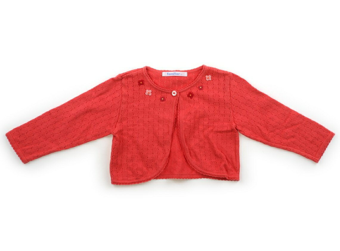 ファミリア familiar カーディガン 80 女の子 朱色 子供服 ベビー服 キッズ アウトレット ユーズド 【中古】キッズ・ベビー・マタニティ