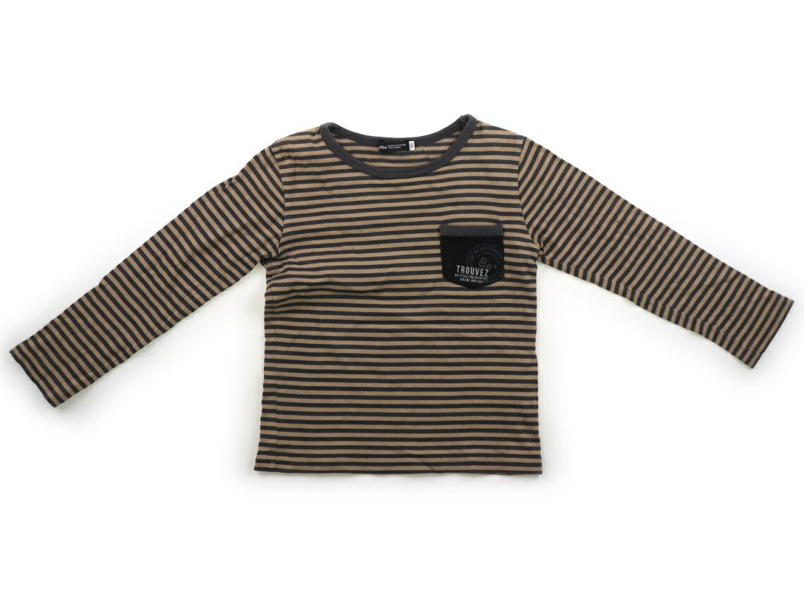 べべ BeBe Tシャツ・カットソー 120 男の子 キャメル・チャコールボーダー 子供服 ベビー服 キッズ アウトレット ユーズド 【中古】キッズ・ベビー・マタニティ