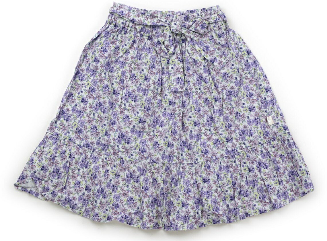 組曲 Kumikyoku シャツ・ブラウス 130 女の子 白　紫花柄 子供服 ベビー服 キッズ アウトレット ユーズド 【中古】キッズ・ベビー・マタニティ