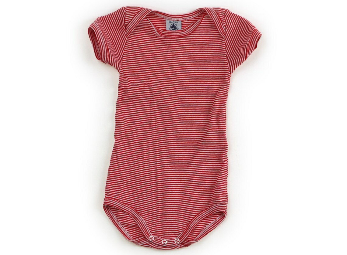 Rakuten - プチバトー PETIT BATEAU ロンパース 70 男の子 レッド・ボーダー 子供服 ベビー服 キッズ アウトレット ユーズド 【中古】キッズ・ベビー・マタニティ