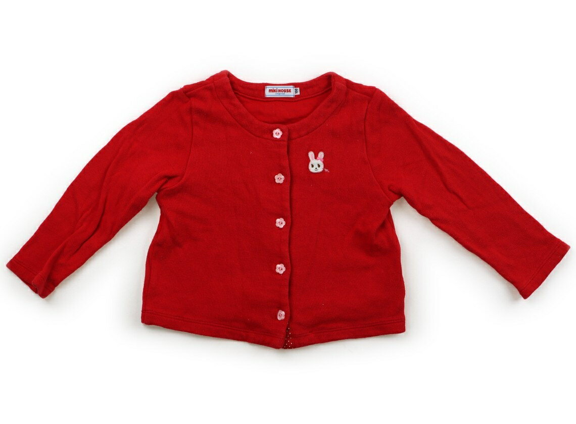 Cardigans - ミキハウス miki HOUSE カーディガン 100 女の子 赤・うさぎ 子供服 ベビー服 キッズ アウトレット ユーズド 【中古】キッズ・ベビー・マタニティ