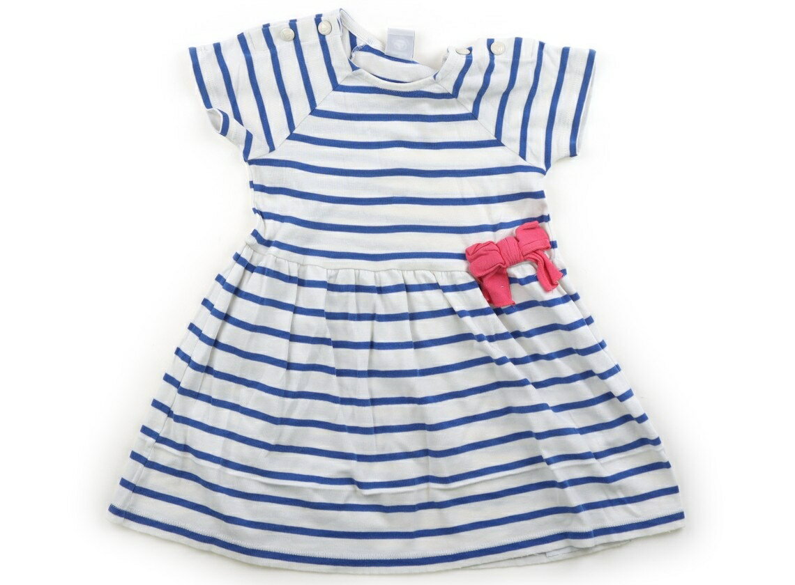 プチバトー PETIT BATEAU ワンピース 80 女の子 ペールブルーボーダー 子供服 ベビー服 キッズ アウトレット ユーズド 【中古】キッズ・ベビー・マタニティ