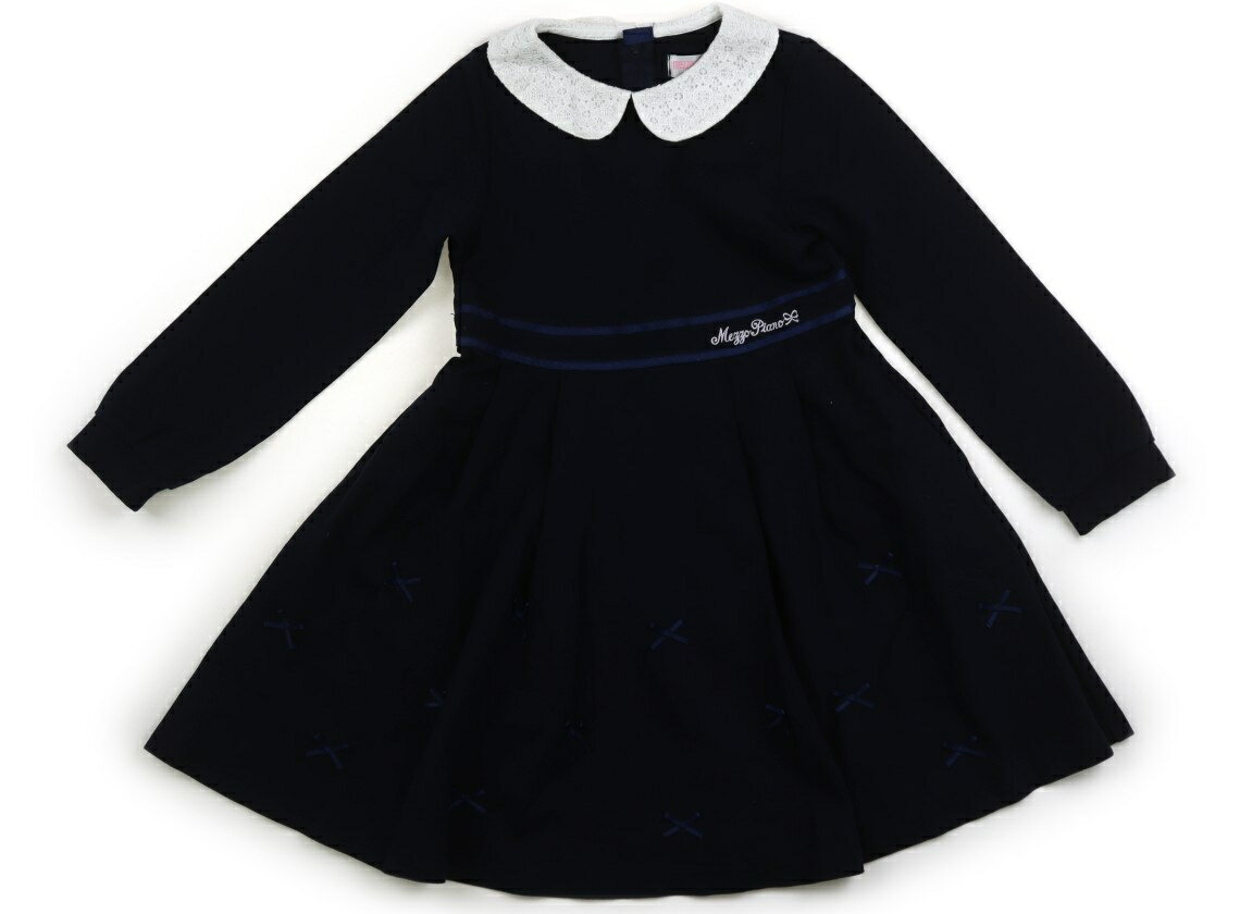メゾピアノ mezzo piano ワンピース 120 女の子 紺、白 子供服 ベビー服 キッズ アウトレット ユーズド 【中古】キッズ・ベビー・マタニティ