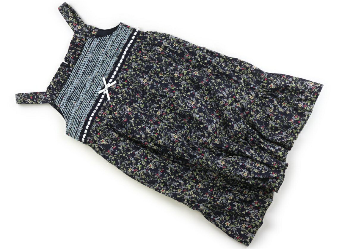 組曲 Kumikyoku ジャンパースカート 130 女の子 ネイビー、花柄 子供服 ベビー服 キッズ アウトレット ユーズド 【中古】キッズ・ベビー・マタニティ