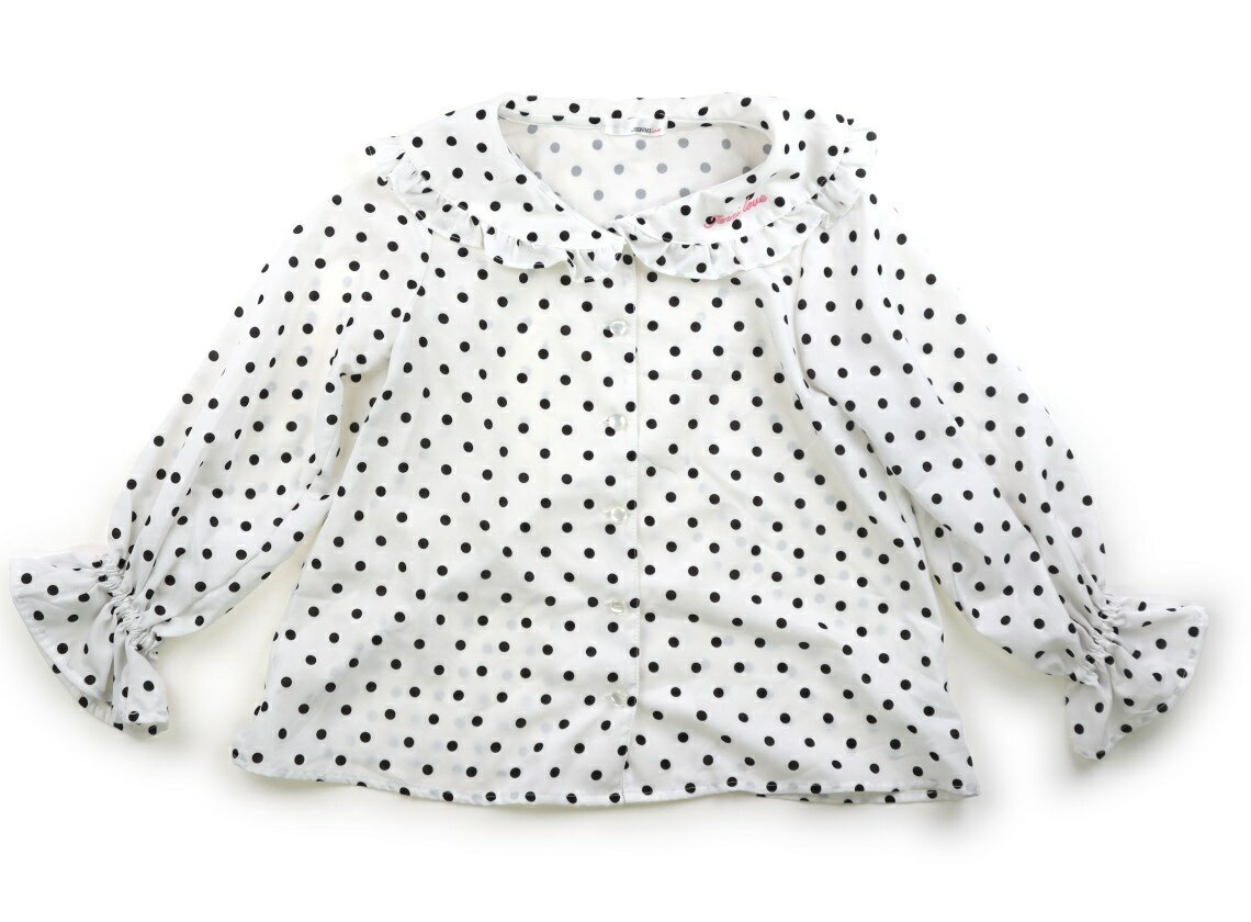 ジェニィ JENNI シャツ・ブラウス 140 女の子 白黒ドット 子供服 ベビー服 キッズ アウトレット ユーズド 【中古】キッズ・ベビー・マタニティ(4.0)