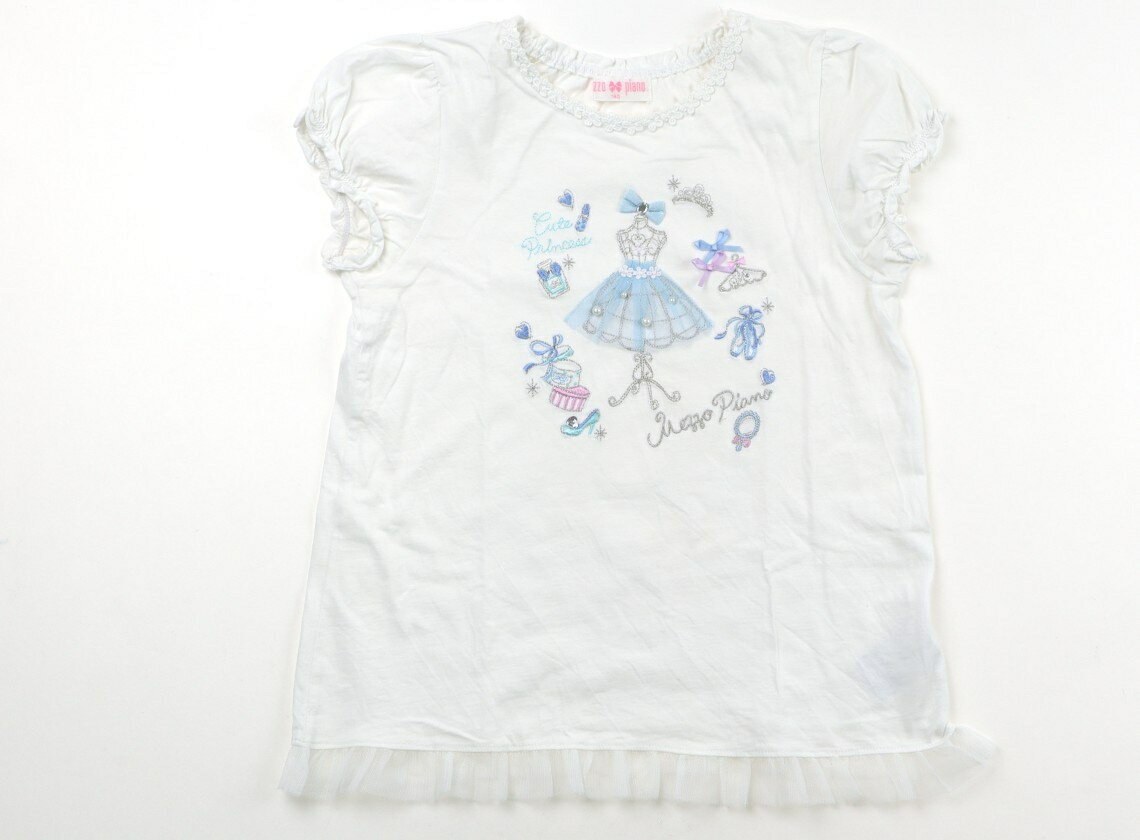 メゾピアノ mezzo piano Tシャツ・カットソー 140 女の子 白 子供服 ベビー服 キッズ アウトレット ユーズド 【中古】キッズ・ベビー・マタニティ