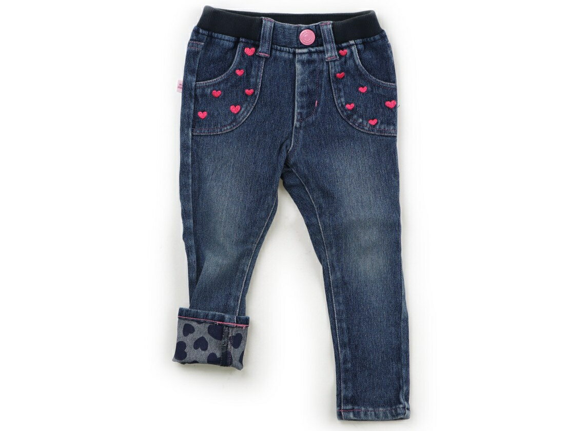 Long-Trousers, Trousers - ミキハウス miki HOUSE ジーンズ 90 女の子 ブルー・ハート 子供服 ベビー服 キッズ アウトレット ユーズド 【中古】キッズ・ベビー・マタニティ