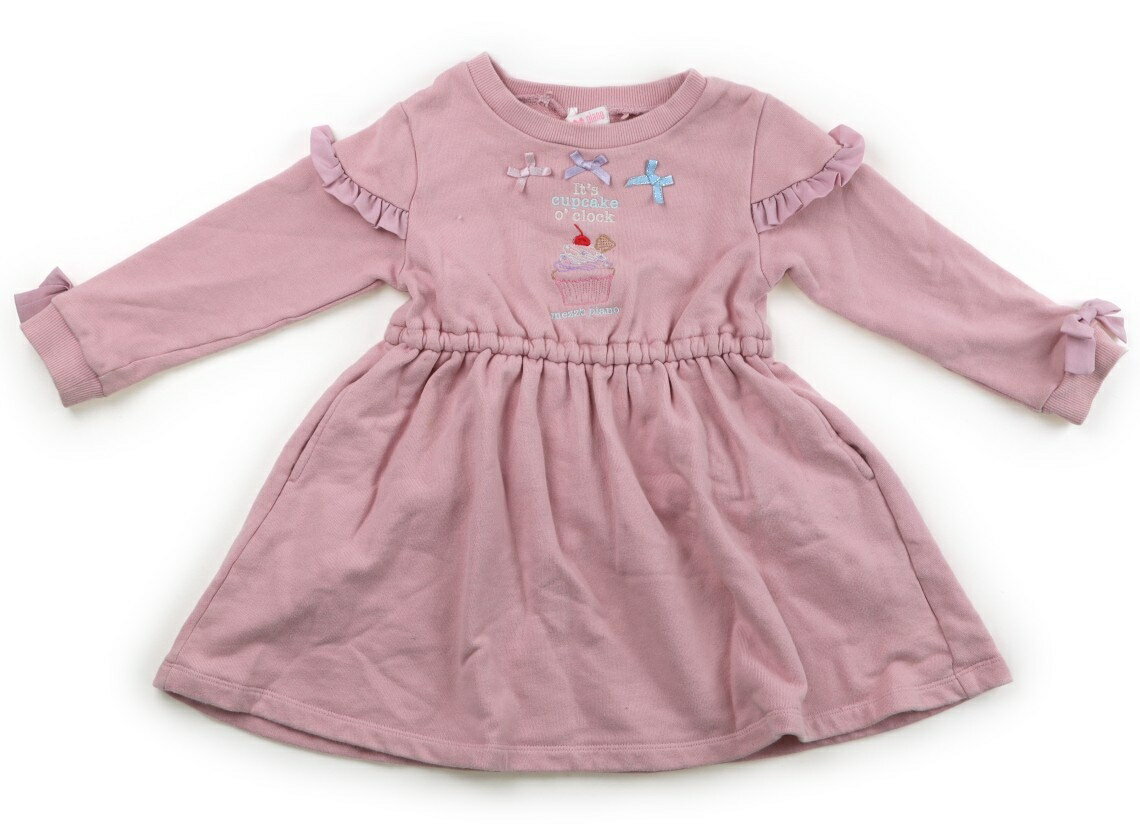 メゾピアノ mezzo piano ワンピース 110 女の子 ライトピンク・りぼん・ケーキ 子供服 ベビー服 キッズ アウトレット ユーズド 【中古】キッズ・ベビー・マタニティ