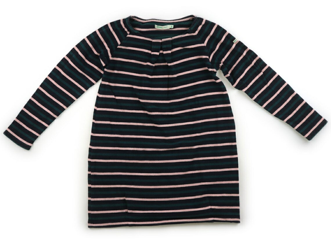 ビームス BEAMS ワンピース 130 女の子 紺・グリーン・ピンク・ボーダー 子供服 ベビー服 キッズ アウトレット ユーズド 【中古】キッズ・ベビー・マタニティ