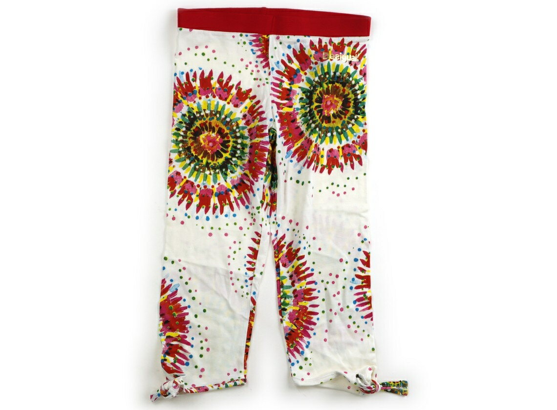 デシグアル Desigual レギンス 120 女の子 白、赤、花 子供服 ベビー服 キッズ アウトレット ユーズド 中古 キッズ・ベビー・マタニティ