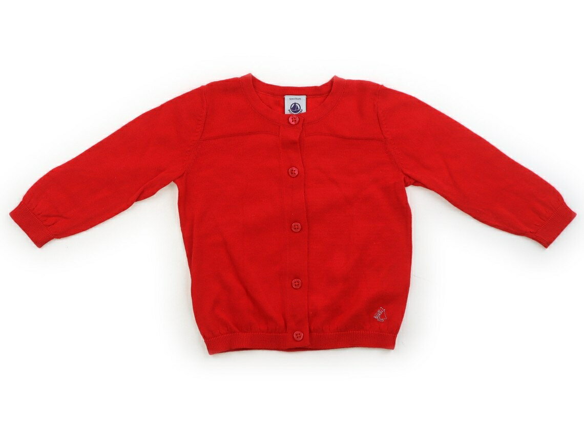 Rakuten - プチバトー PETIT BATEAU カーディガン 70 女の子 赤 子供服 ベビー服 キッズ アウトレット ユーズド 【中古】キッズ・ベビー・マタニティ