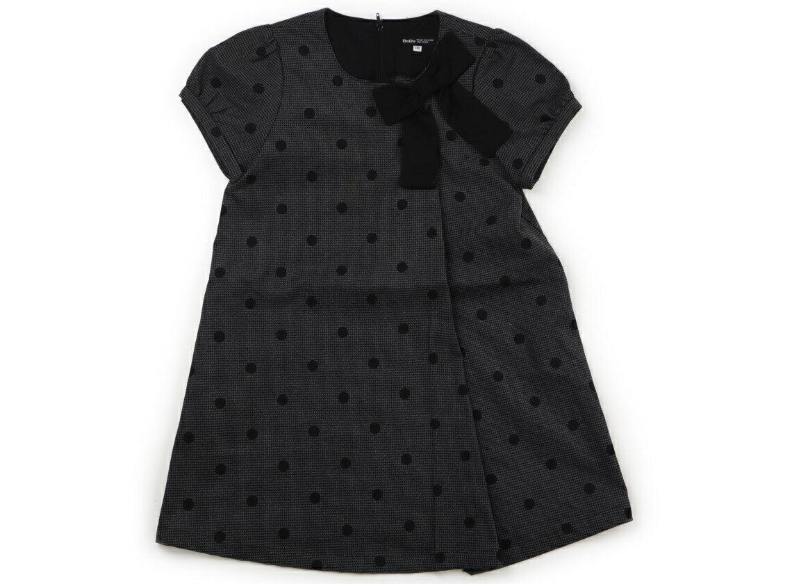 Rakuten - べべ BeBe ワンピース 130 女の子 ドット千鳥格子柄チャコールグレーブラック 子供服 ベビー服 キッズ アウトレット ユーズド 【中古】キッズ・ベビー・マタニティ
