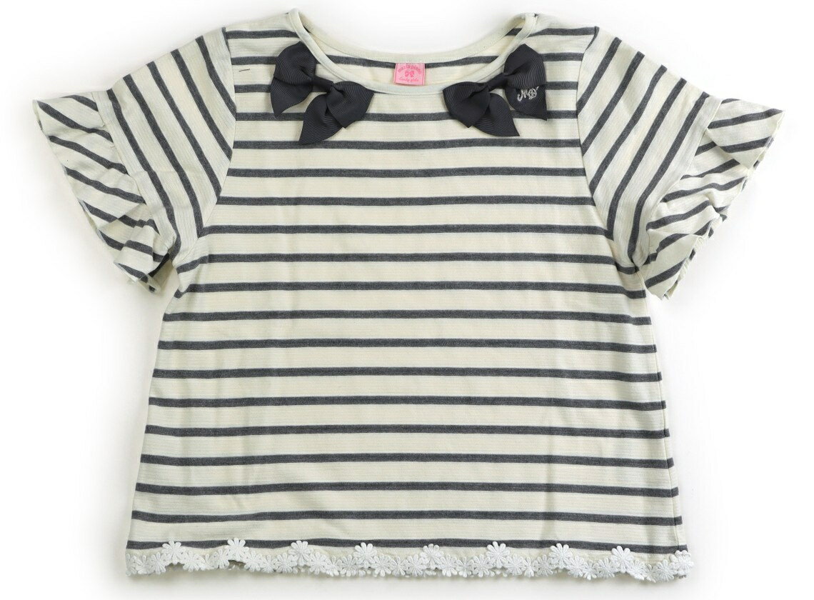 メゾピアノ mezzo piano Tシャツ・カットソー 160 女の子 グレー、オフホワイト 子供服 ベビー服 キッズ アウトレット ユーズド 【中古】キッズ・ベビー・マタニティ