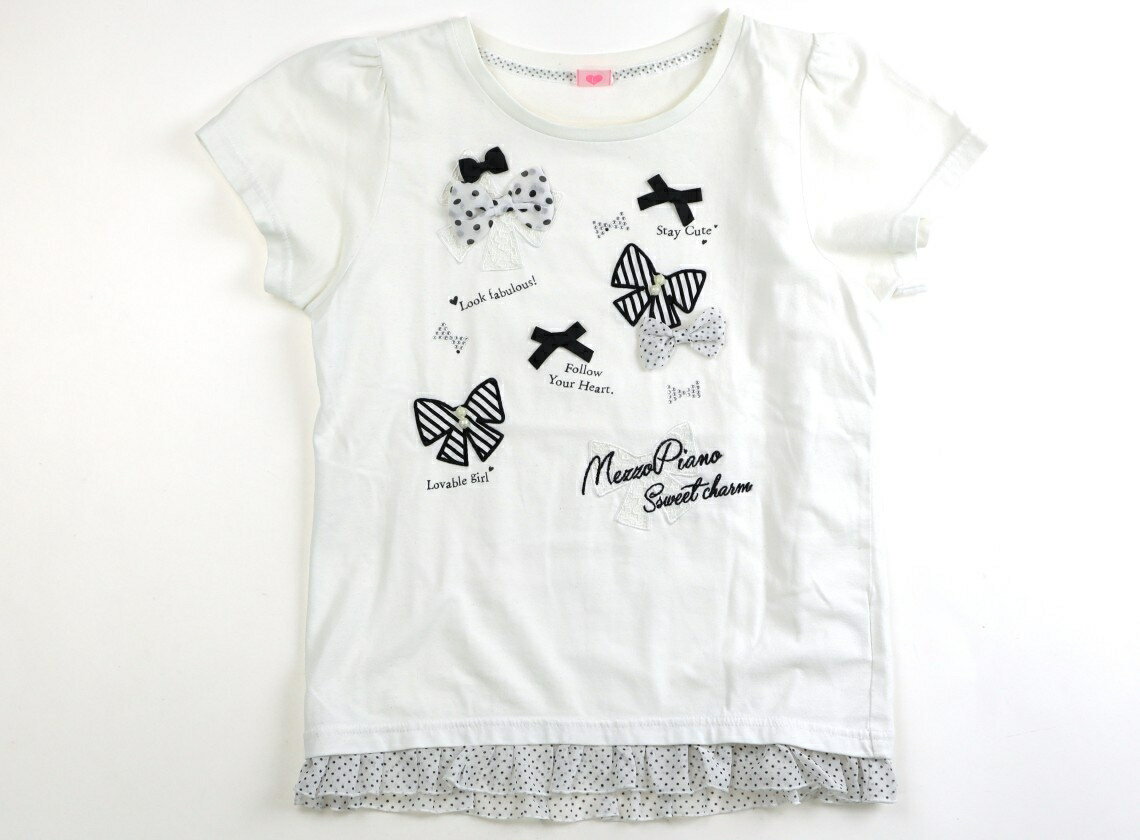 メゾピアノ mezzo piano Tシャツ・カットソー 160 女の子 白 子供服 ベビー服 キッズ アウトレット ユーズド 【中古】キッズ・ベビー・マタニティ