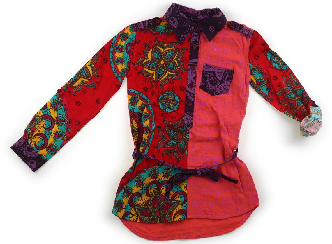デシグアル Desigual チュニック 130 女の子 パープル系 赤 ピンク系 総柄 子供服 ベビー服 キッズ アウトレット ユーズド 【中古】キッズ ベビー マタニティ