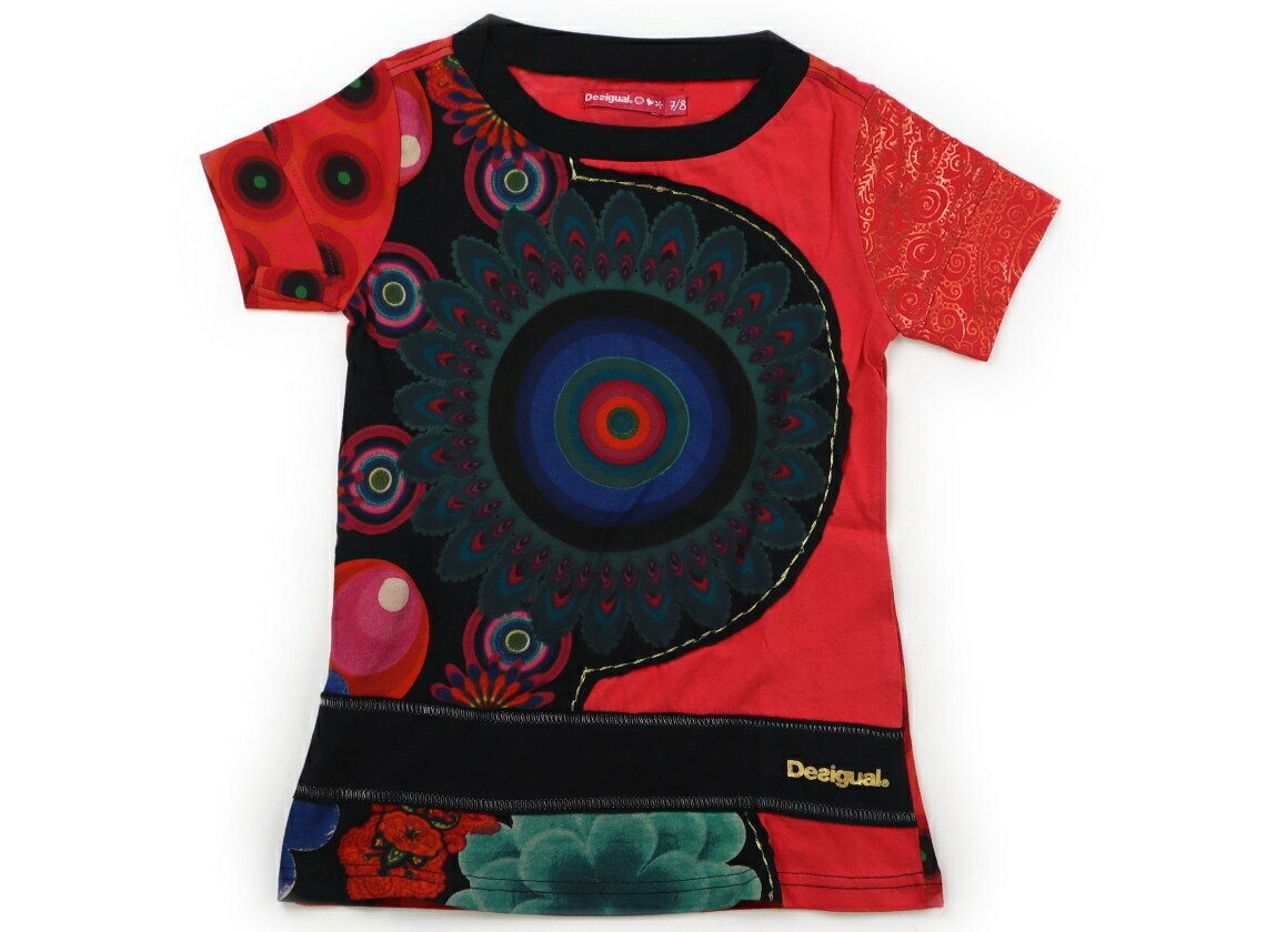 デシグアル Desigual Tシャツ カットソー 130 男の子 ピンク 黒 青緑 子供服 ベビー服 キッズ アウトレット ユーズド 【中古】キッズ ベビー マタニティ