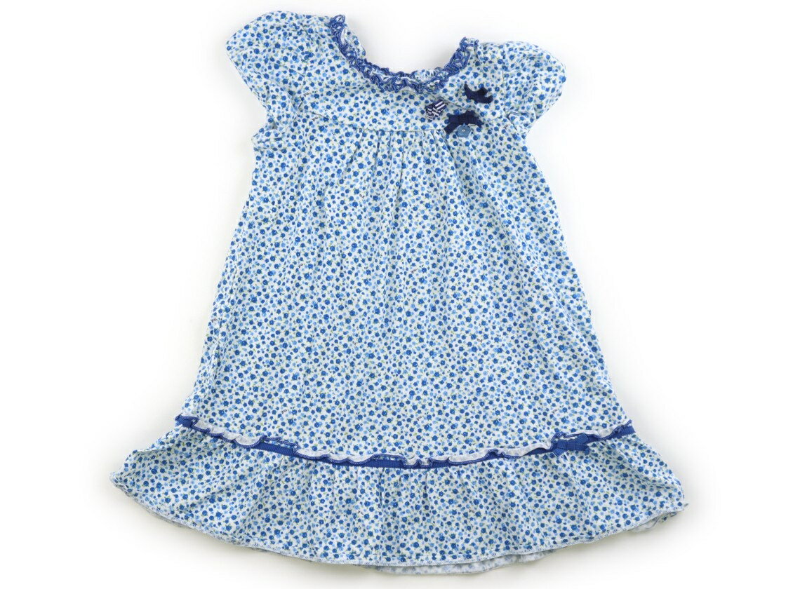 Rakuten - ミキハウス miki HOUSE ワンピース 110 女の子 ホワイト×ブルー花柄 子供服 ベビー服 キッズ アウトレット ユーズド 【中古】キッズ・ベビー・マタニティ