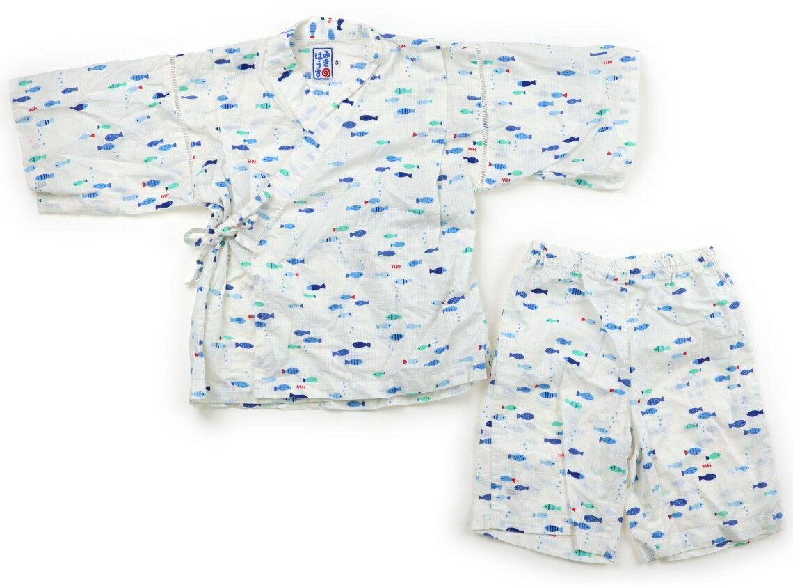 其它 - ミキハウス miki HOUSE 浴衣・甚平・季節のイベント 120 男の子 白　魚柄 子供服 ベビー服 キッズ アウトレット ユーズド 【中古】キッズ・ベビー・マタニティ
