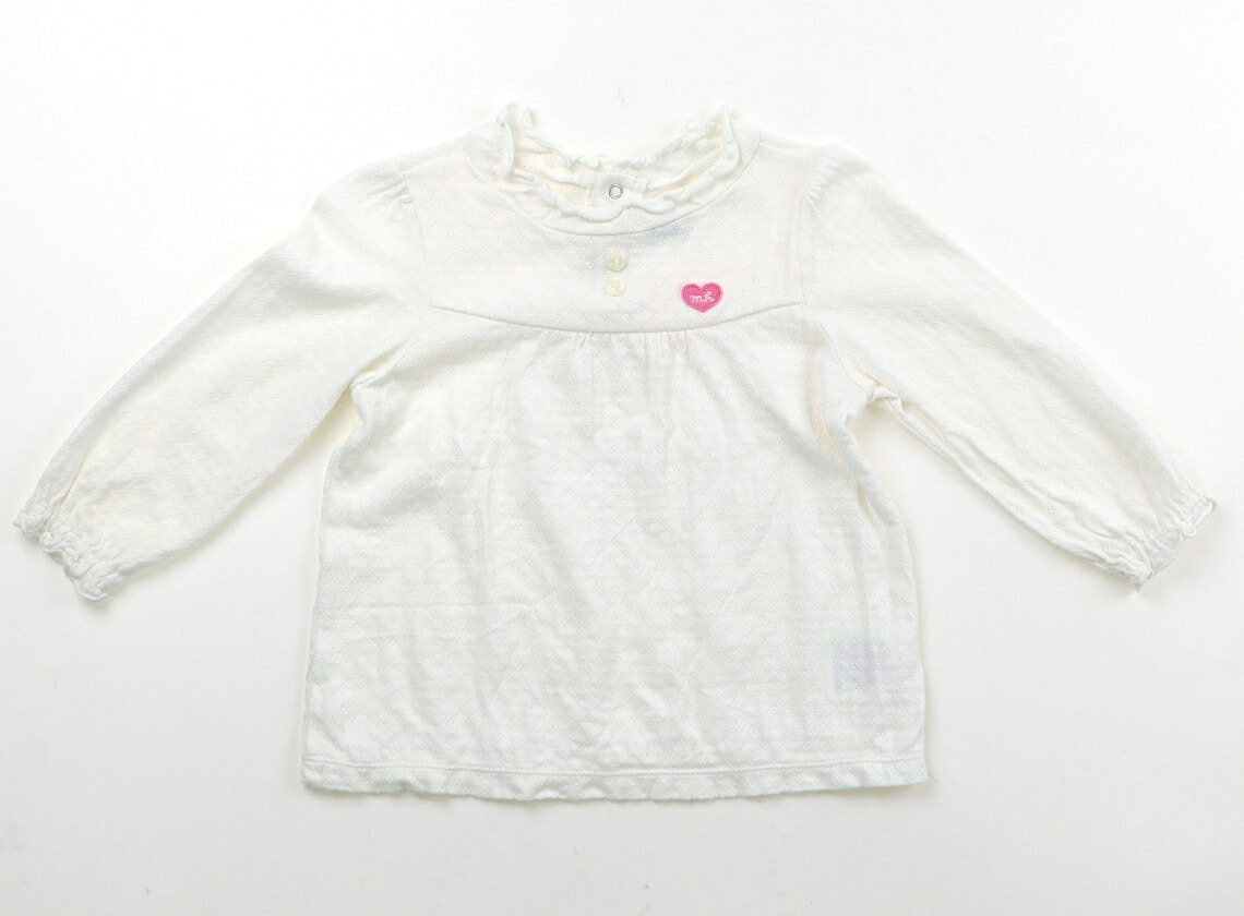 　ブランド 　miki HOUSE(ミキハウス) 　カテゴリー 　Tシャツ・カットソー 　サイズ 　90サイズ 　色 　白　ハート柄 　状態 　★★★ 　記名 　なし 　ジャンル 　Girl 袖にシミがありますが、まだまだお使いいただけます。 ＊【状態】【サイズ】に関しての詳しい説明はこちら
