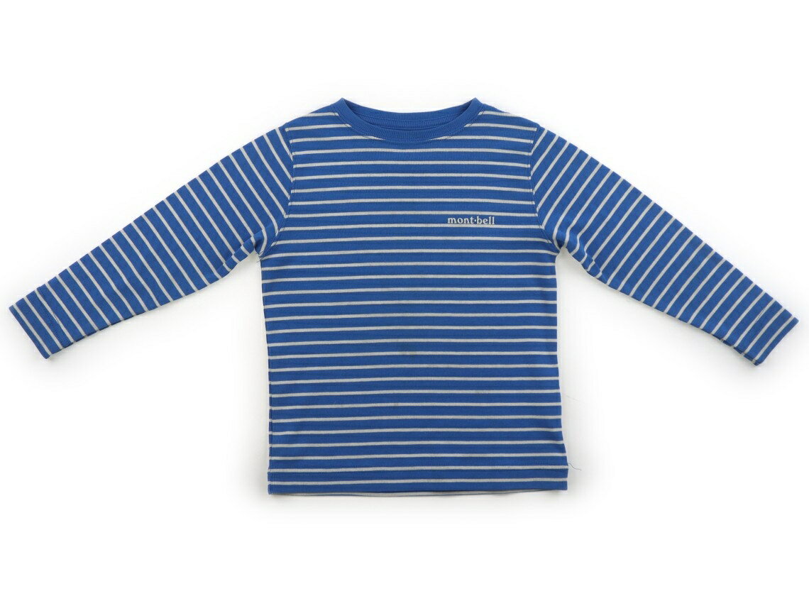 モンベル mont-bell Tシャツ カットソー 100 男の子 ブルー ホワイトボーダー 子供服 ベビー服 キッズ アウトレット ユーズド 【中古】キッズ ベビー マタニティ