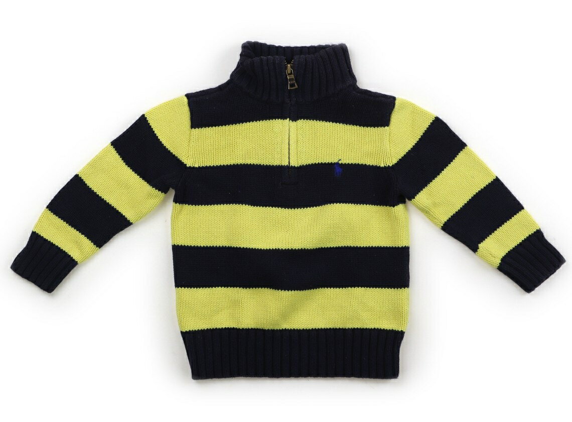 ポロラルフローレン POLO RALPH LAUREN ニット・セーター 90 男の子 ネイビー・イエロー・ボーダー 子供服 ベビー服 キッズ アウトレット ユーズド 【中古】キッズ・ベビー・マタニティ