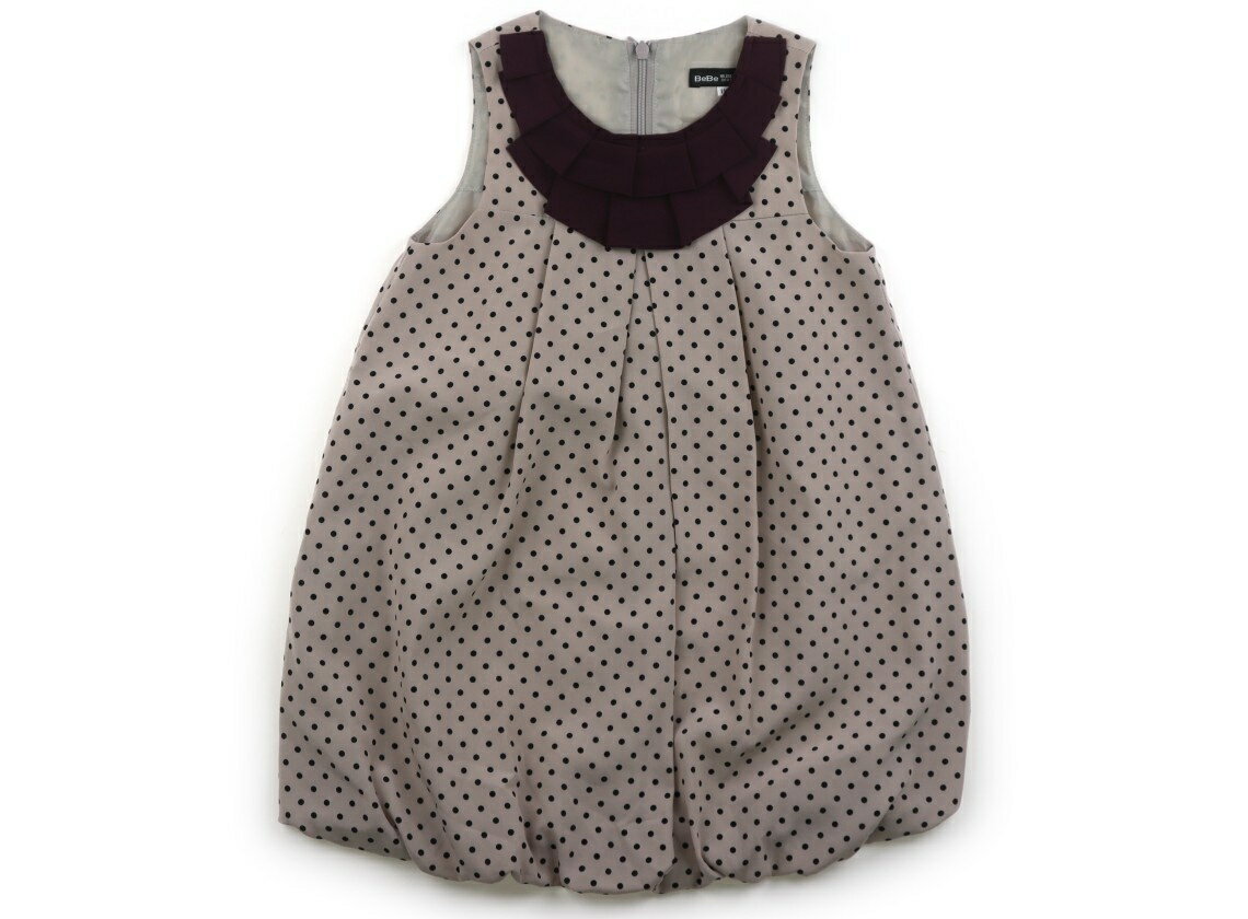 Rakuten - べべ BeBe ジャンパースカート 110 女の子 グレージュ・ブラックドット・ボルドー 子供服 ベビー服 キッズ アウトレット ユーズド 【中古】キッズ・ベビー・マタニティ