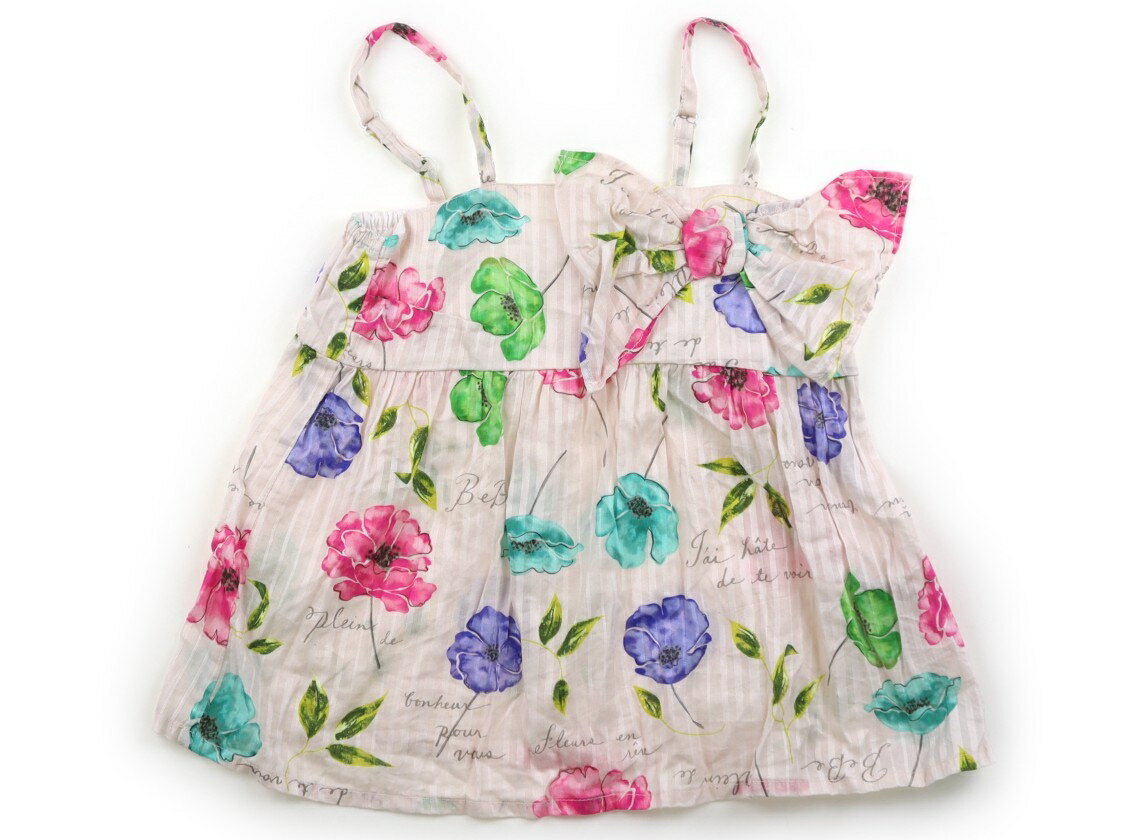べべ BeBe タンクトップ・キャミソール 130 女の子 ライトピンクストライプ・花柄 子供服 ベビー服 キッズ アウトレット ユーズド 【中古】キッズ・ベビー・マタニティ