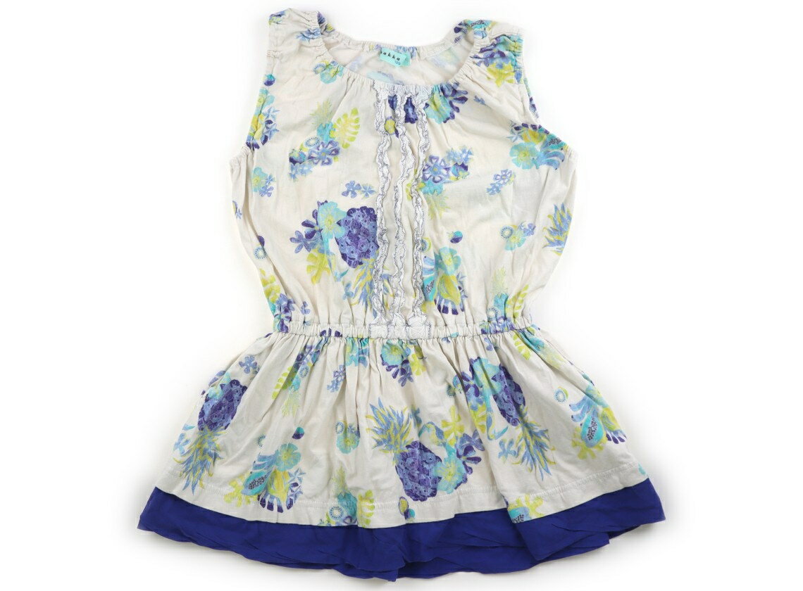 Dresses - ハッカ HAKKA ワンピース 120 女の子 オフホワイト・ブルー・イエロー花柄 子供服 ベビー服 キッズ アウトレット ユーズド 【中古】キッズ・ベビー・マタニティ
