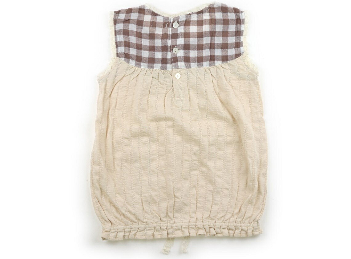 セラフ Seraph タンクトップ・キャミソール 120 女の子 ベージュ・チェック・レース・花刺繍 子供服 ベビー服 キッズ アウトレット ユーズド 【中古】キッズ・ベビー・マタニティ