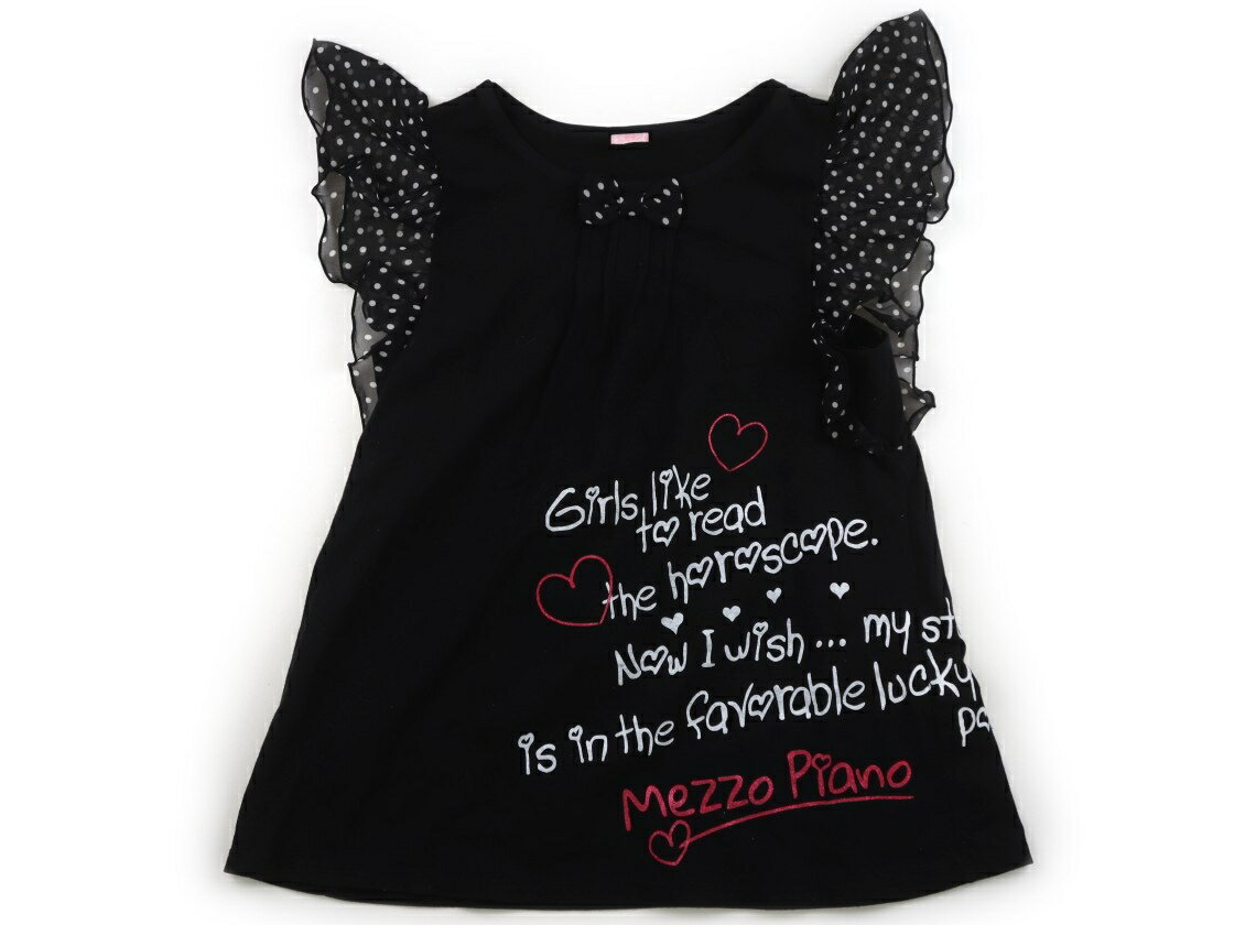 メゾピアノ mezzo piano Tシャツ・カットソー 150 女の子 黒・プリント 子供服 ベビー服 キッズ アウトレット ユーズド 【中古】キッズ・ベビー・マタニティ