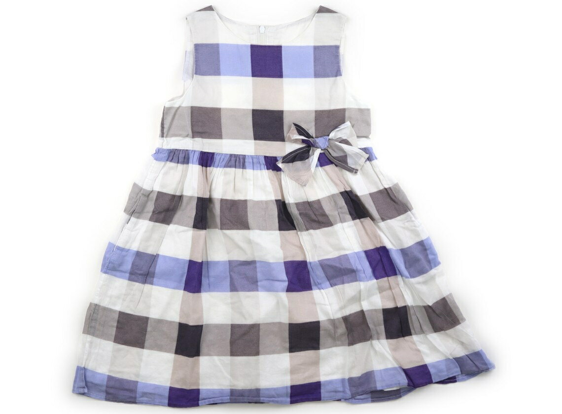 べべ BeBe ワンピース 120 女の子 ライラックチェック・オフ白 子供服 ベビー服 キッズ アウトレット ユーズド 【中古】キッズ・ベビー・マタニティ