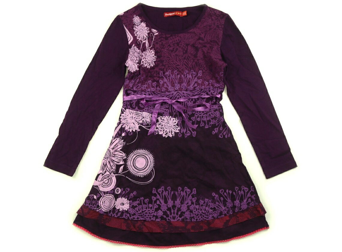 デシグアル Desigual ワンピース 130 女の子 パープル 子供服 ベビー服 キッズ アウトレット ユーズド 【中古】キッズ ベビー マタニティ