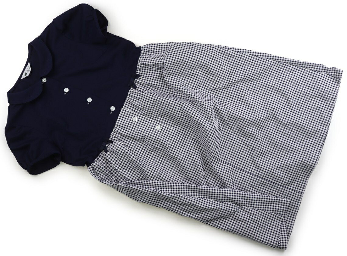 Rakuten - ドレッサージュ Dressage ワンピース 150 女の子 ネイビー・ホワイト・チェック 子供服 ベビー服 キッズ アウトレット ユーズド 【中古】キッズ・ベビー・マタニティ
