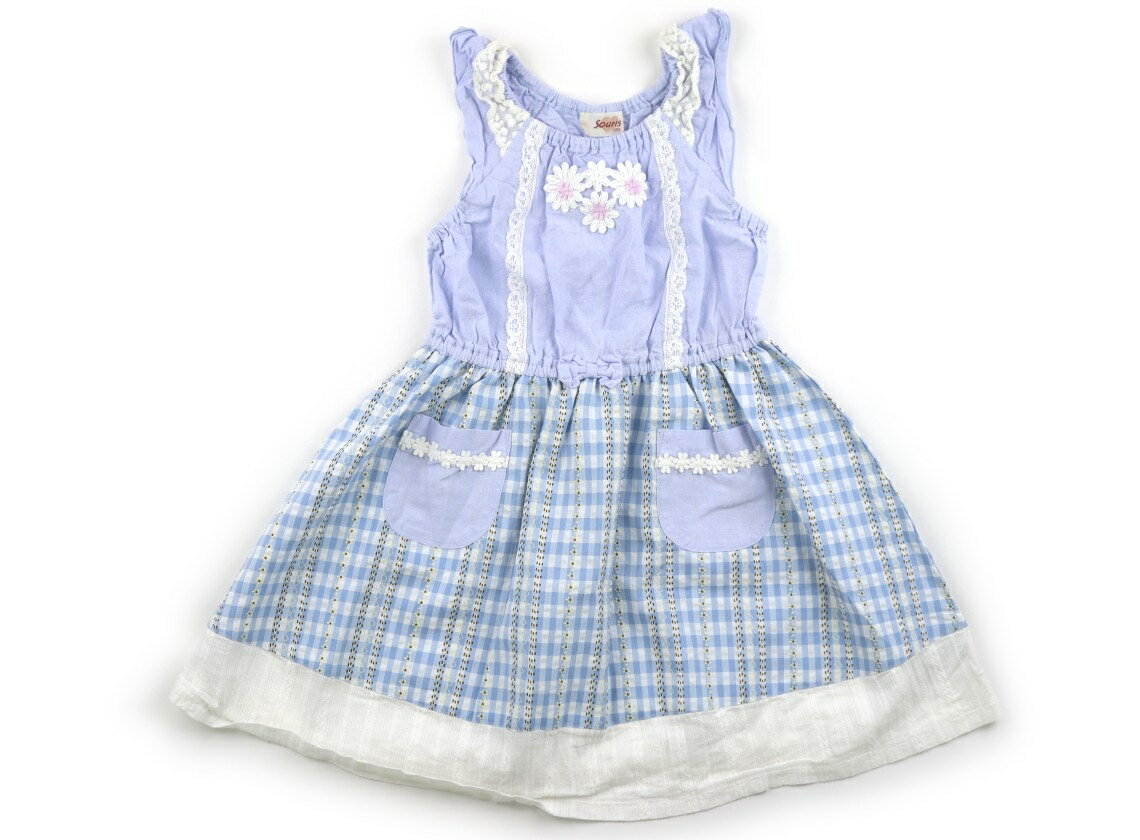 Rakuten - スーリー Souris ワンピース 120 女の子 ライトブルー・花 子供服 ベビー服 キッズ アウトレット ユーズド 【中古】キッズ・ベビー・マタニティ