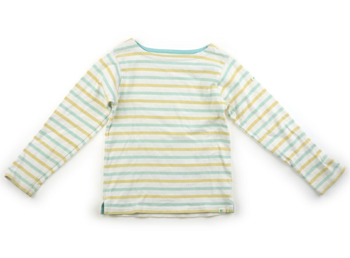 ビームス BEAMS Tシャツ・カットソー 120 女の子 ホワイト・グリーン・イエローボーダー 子供服 ベビー服 キッズ アウトレット ユーズド 【中古】キッズ・ベビー・マタニティ