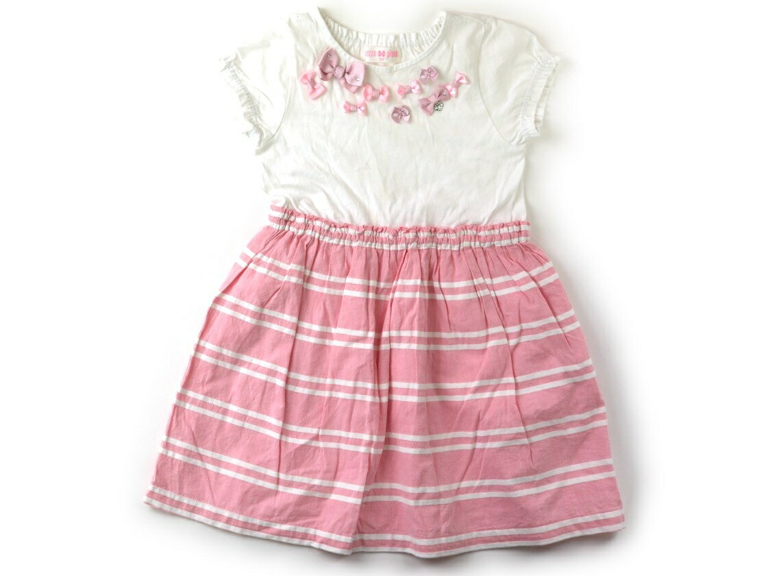 Rakuten - メゾピアノ mezzo piano ワンピース 120 女の子 オフ・ピンクボーダー 子供服 ベビー服 キッズ アウトレット ユーズド 【中古】キッズ・ベビー・マタニティ